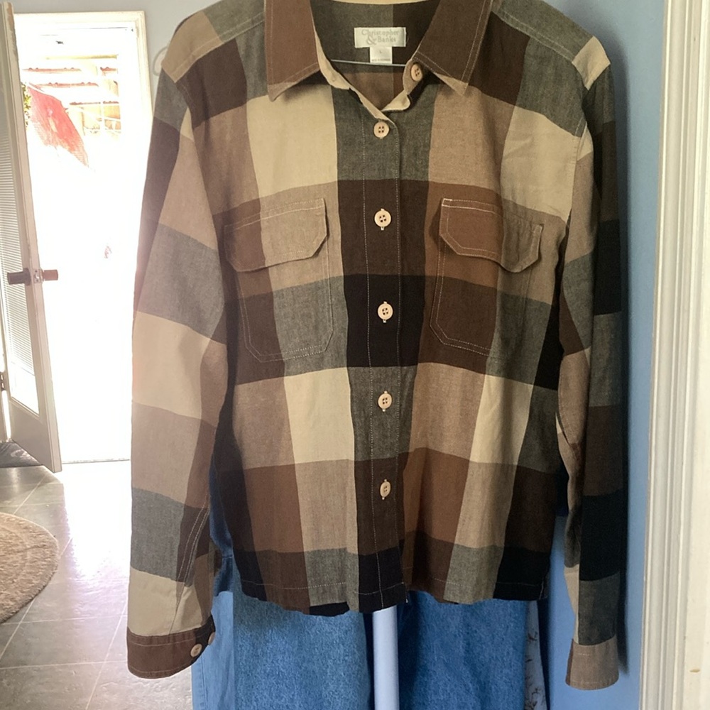 Plaid Button-Up Shirt